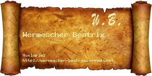 Wermescher Beatrix névjegykártya